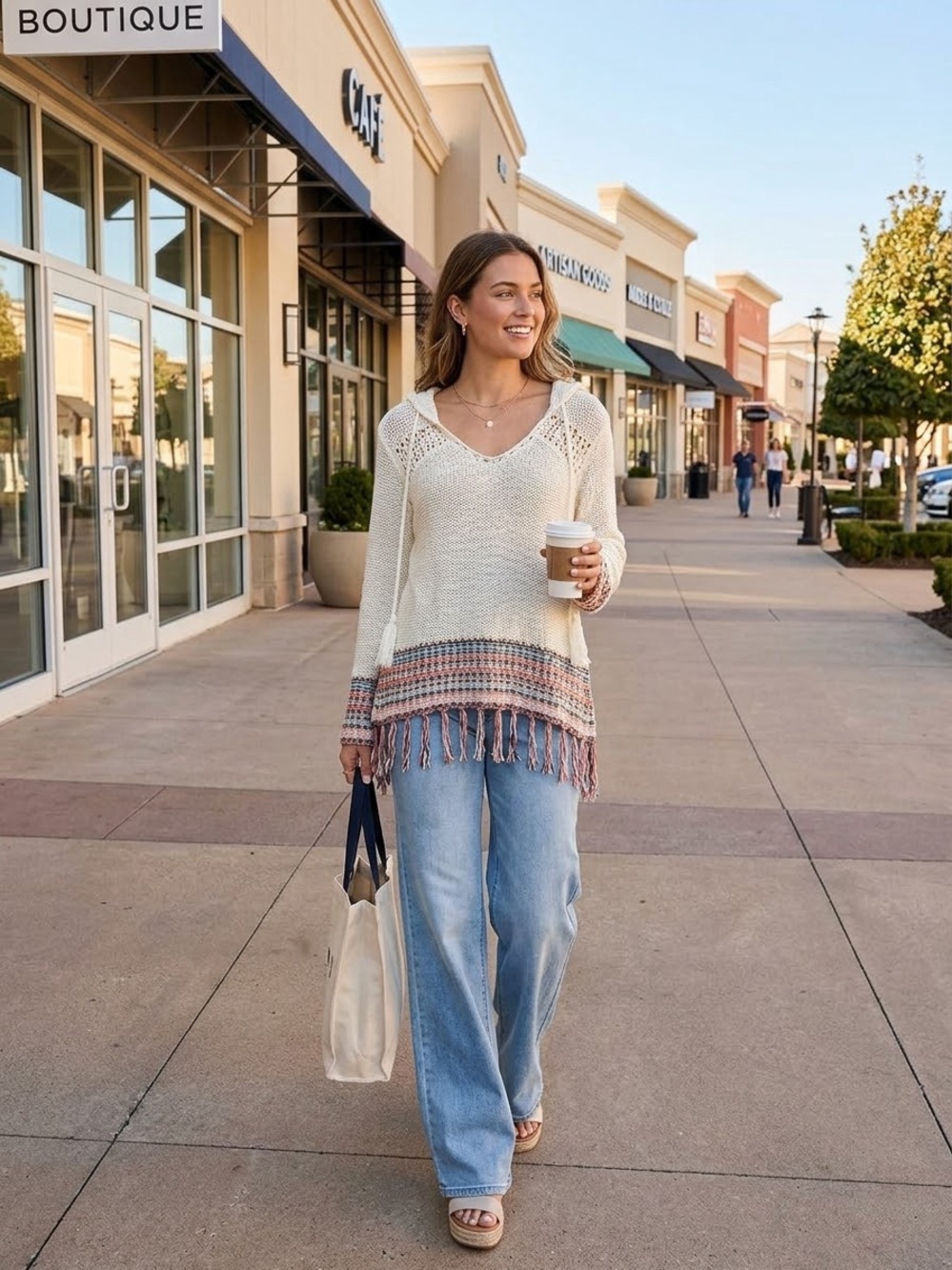 Jackson Rowe size S pullover with fringe